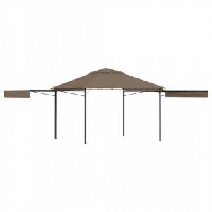 Pavilion extinsii duble acoperiș gri taupe 3x3x2,75 m 180 g/m² - V312268V - Img 2