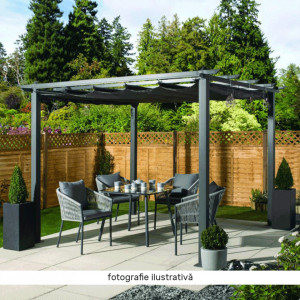 Pergola cu acoperiş glisant, aluminiu, 290x290x215 cm - TP297576 - Img 19