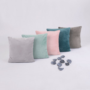 Pernă, material textil de catifea petrol, 45x45 cm - TP238762 - Img 6