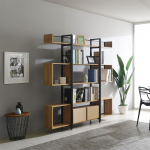 Raft cu 3 poliţe, negru și salcâm - TP303030 - Img 3