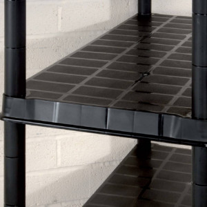 Raft de depozitare cu 5 polite, negru, 91,5x45,7x185 cm plastic - V147686V - Img 4