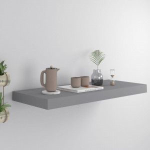Raft de perete suspendat, gri, 60x23,5x3,8 cm, MDF - V323853V