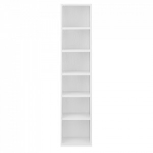 Raft pentru CD AANF-6401, 90 x 20 x 20 cm, PAL melaminat, alb cu 6 compartimente depozitare - P57657912 - Img 2