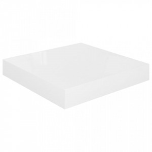 Rafturi de perete, 2 buc., alb extralucios, 23x23,5x3,8 cm, MDF - V323740V - Img 4