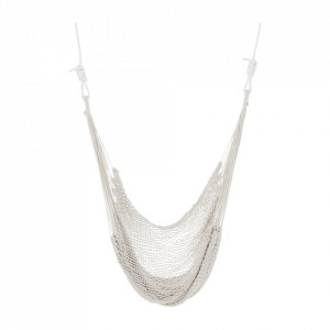 Scaun balansoar suspendabil, hamac, leagăn agăţat, alb, 130x100 cm - TP262391 - Img 3
