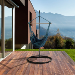 Scaun balansoar suspendabil, hamac, leagăn agăţat, albastru, 100x130 cm - TP254340 - Img 9