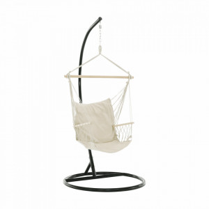 Scaun balansoar suspendabil, leagăn agăţat, alb, 98x60x110 cm - TP254346 - Img 12