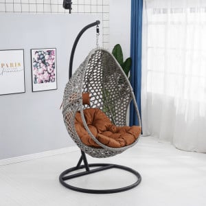 Scaun balansoar suspendabil, leagăn agăţat, gri, 82x80x197 cm - TP278048 - Img 2