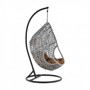 Scaun balansoar suspendabil, leagăn agăţat, gri, 82x80x197 cm - TP278048 - Img 19