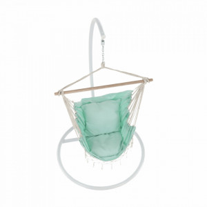 Scaun balansoar suspendabil, leagăn agăţat, mentol, 100x130x55 cm - TP267827 - Img 11