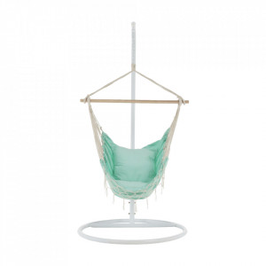 Scaun balansoar suspendabil, leagăn agăţat, mentol, 100x130x55 cm - TP267827 - Img 12