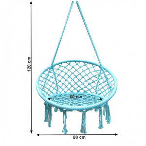 Scaun balansoar suspendabil, leagăn agăţat, mentol, 80x120 cm - TP274290 - Img 8
