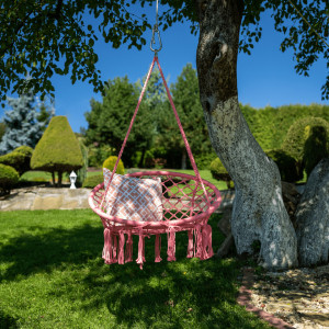 Scaun balansoar suspendabil, leagăn agăţat, roz, 80x120 cm - TP295528 - Img 14