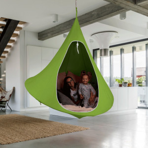 Scaun balansoar suspendabil, leagăn agăţat, verde, 180x180x180 cm - TP262378 - Img 10