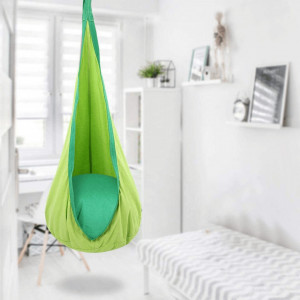 Scaun balansoar suspendabil, leagăn agăţat, verde, 60x150x70 cm - TP274726 - Img 8