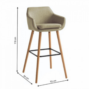 Scaun bar, material textil bej/fag - TP204524 - Img 2