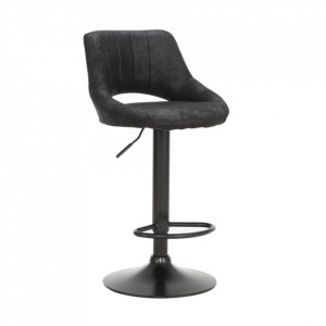 Scaun de bar, material textil negru cu efect de piele întoarsă - TP230858 - Img 10
