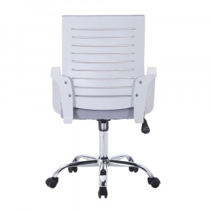 Scaun de birou, alb și gri, 56x57,5x97,5-103 cm - TP228546 - Img 4