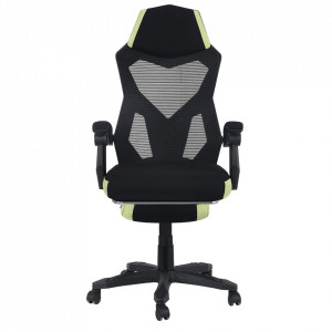 Scaun de birou / joc, negru și verde, 60x65x108-118 cm - TP300476 - Img 2