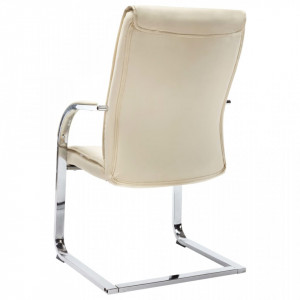 Scaun de birou tip consola, crem, piele ecologica - V289344V - Img 4