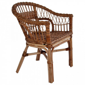 Scaun de exterior, maro, ratan natural - V246809V