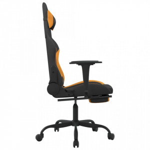 Scaun de gaming cu suport picioare, negru și oranj, textil - V3143727V - Img 4