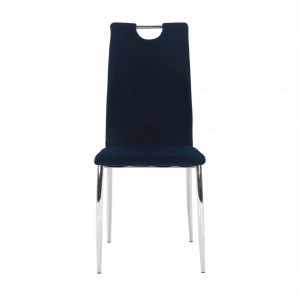 Scaun de masă, ţesătură albastră din catifea / crom - TP285433 - Img 2