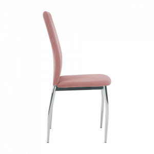 Scaun de masă, ţesătură de catifea roz / crom - TP285431 - Img 4