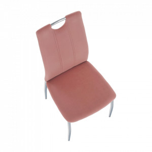 Scaun de masă, ţesătură de catifea roz / crom - TP285431 - Img 14