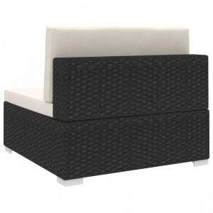 Scaun modular de mijloc, 1 buc., negru, poliratan, cu perne - V46794V - Img 4