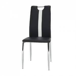 Scaun, negru / alb, piele ecologică / crom - TP182210 - Img 19