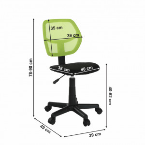 Scaun rotativ, verde și negru, 39x49x78-90 cm - TP234337 - Img 4