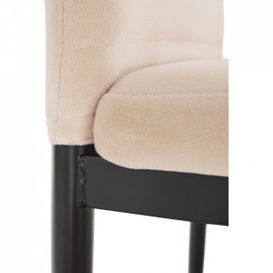 Scaun, ţesătură catifea bej / metal negru - TP285403 - Img 6