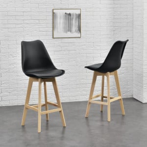 Scaune bar, set 6 buc, 105 x 48 x 58 cm, negru - P74694656 - Img 1