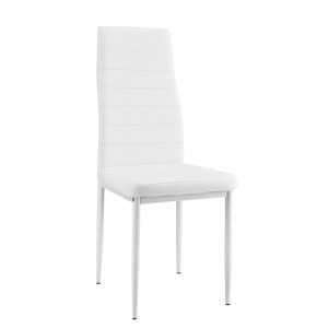 Scaune bucatarie, set 6 buc, imitatie piele, alb - P53118555 - Img 2