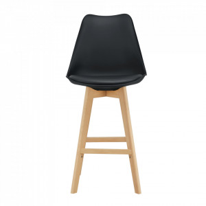 Scaune de bar, set 2 buc, 105 x 48 x 58 cm, picioare fag, negru - P67291234 - Img 2
