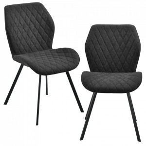 Scaune design, set 2 buc, gri inchis - P71742138 - Img 2