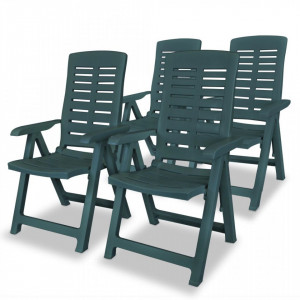 Scaune gradina rabatabile, 4 buc., verde, plastic - V275069V
