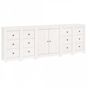 Servantă, alb, 230x35x80 cm, lemn masiv de pin - V3114085V - Img 1