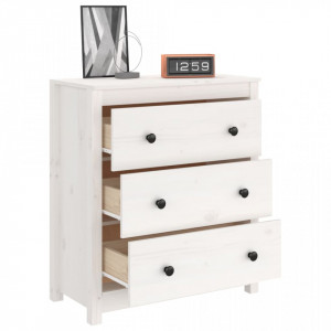 Servantă, alb, 70x35x80 cm, lemn masiv de pin - V813735V - Img 4