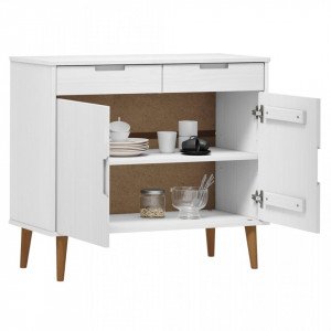 Servantă alb, 90x40x80 cm, lemn masiv de pin - V350547V - Img 3