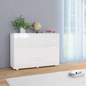 Servanta, alb extralucios, 107x35x76 cm - V283718V - Img 1