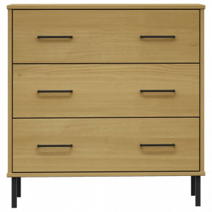 Servantă cu 3 sertare, maro, 77x40x79,5 cm, lemn masiv OSLO - V350979V - Img 4