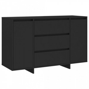 Servantă cu 3 sertare, negru, 120x41x75 cm, PAL - V809612V