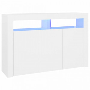 Servantă cu lumini LED, alb, 115,5x30x75 cm - V804337V - Img 1