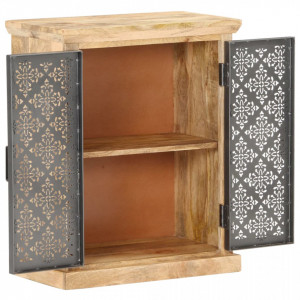 Servanta cu usi de otel, 60 x 35 x 75 cm, lemn masiv de mango - V289094V - Img 2