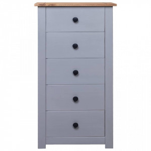 Servanta, gri, 46 x 40 x 89 cm, lemn de pin - V282650V - Img 3