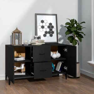 Servantă, negru, 100x36x60 cm, lemn prelucrat - V812520V - Img 3