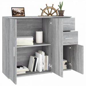 Servantă, sonoma gri, 91x29,5x75 cm, lemn prelucrat - V823275V - Img 4