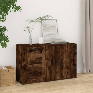 Servantă, stejar fumuriu, 100x33x59,5 cm, lemn compozit - V821001V - Img 2
